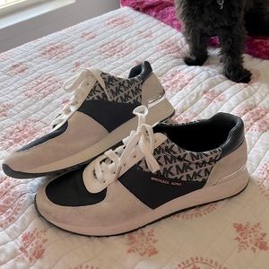 Michael Kors navy silver and white sneakers